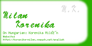 milan korenika business card